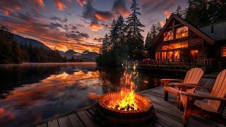 Lake House: A Cozy Evening with the Sounds of Fire and Water