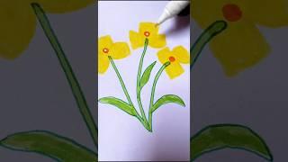 Easy Flower Art #shorts #art #painting #youtubeshorts