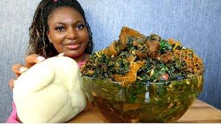 Cook and Eat With Me vegetables soup ( edikang ikong soup with fufu