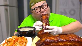 Full Video A big man eat Grilled pork belly Mukbang Eatingshow