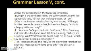 Grammar Lesson V