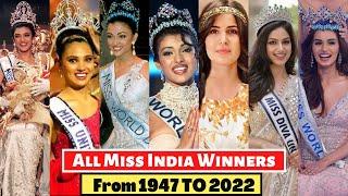 Complete List Of All Miss INDIA Winners From 1947 To 2022