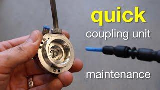 Quick maintenance of waterjet laser coupling unit (for temporary machine switch off)