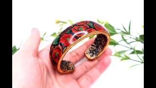 Beautiful Bracelet Made with Polymer Clay Poppies Flowers - How to make | Polymer Clay Wearable Art