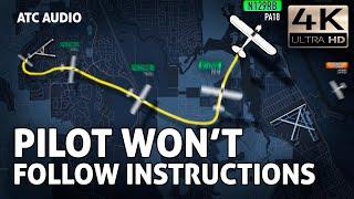 Pilot REFUSES to follow ATC instructions. Pilot deviation. Real ATC Audio