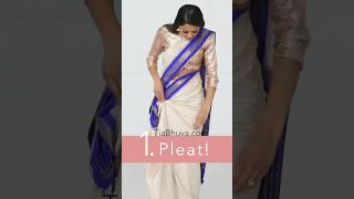 Perfect Hip Pleats Hack | easy hip pleats | saree draping for beginners | saree hacks | #shorts