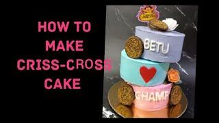 How to make Criss-Cross Cake step by step|Arts Of Cake| #cake #cute #youtube #ytvideoes #crisscross