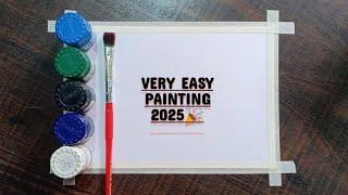 new year painting 2025/ watercolour painting easy/ new year drawing for beginners/welcome 2025