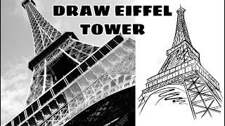 How to draw the Eiffel tower ; narrated Step by step