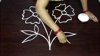 creative flower rangoli designs with out dots || simple muggulu designs || easy kolam designs|| art