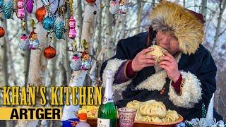GIANT-SIZED New Year Mongolian Dumplings BUUZ with Olivier Salad | Khan's Kitchen