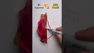 $1 vs $250 Pencils: Can I Draw a Perfect Dragon Fruit? #art #drawing #painting