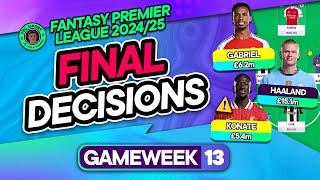 FPL GW13 FINAL TEAM SELECTION DECISIONS ⁉️ Joao Pedro vs Cunha | Fantasy Premier League Tips 2024/25