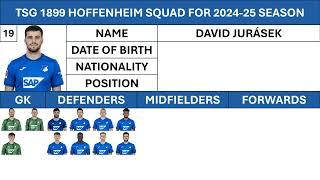 TSG 1899 Hoffenheim's Squad for 2024-25 season | Who is your favourite???