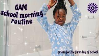 GRWM for the first day of school | 6am school morning routine!