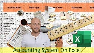 Accounting System on Excel - journal Entries to Financial Statement - for small Business