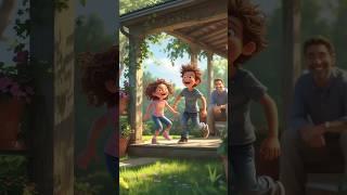 The invisible rope game Dad's Lesson in Kindness" #shorts #advanture #storykids #kidsgames