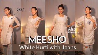 MEESHO Summer Kurta & Kurta sets *Everything White* | Kurta With Jeans Look| Charchita Sarma