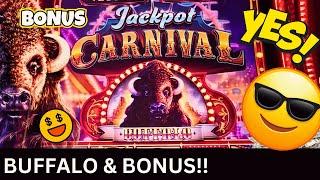 Buffalo Jackpot Carnival Slot Machine with Bonus! #buffaloslots