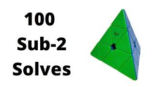 100 Sub-2 Pyraminx Solves