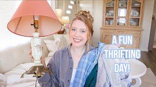 A FUN THRIFT WITH ME DAY! | finding vintage lamps, cottage decor + vintage clothing