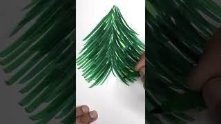 Easy Drawing Xmas Tree #shortstoday #shortsfeed #howtodraw #art #ytshorts #christmasdecor