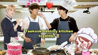 BTS Destroy kitchen ‍ // Taekook cooking together // Hindi dubbing // Part-1