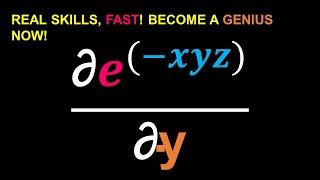 How to Find Partial Derivatives (e^-xyz Example) | Multivariable Calculus Tutorial