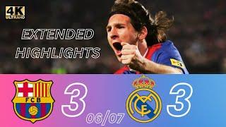 Barcelona 3-3 Real Madrid 2007 Extended Highlights (Lionel Messi Hat-trick)