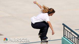 Poe Pinson delivers STELLAR street skateboarding performance | Paris Olympics | NBC Sports