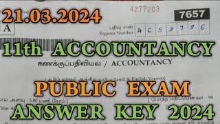 11th Accountancy Public Answer Key 2024 | 11th accountancy public exam answer key 2024