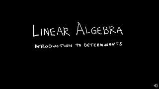 Linear Algebra 3.1.1 Introduction to Determinants