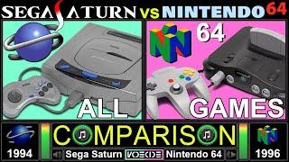 Shared All Games (Sega Saturn vs Nintendo 64) Side by Side Comparison | VCDECIDE