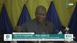 John Mahama Weighs In: Dutch Passport PHD Debate a Result of NPP's Economic Failure