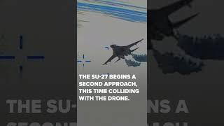 Shock Video Shows Russian Jet Ramming US #Drone #blacksea #mq9reaper #su27 #shorts