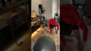 Aspiring WWE Wrestler Kid Does Backflip Off Exercise Ball