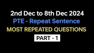 PTE Repeat Sentence (Part-1) Dec Exam Prediction | repeat sentence pte practice with answers. #pte