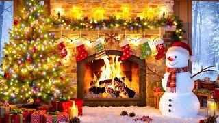 Cozy Winter Fireplace Christmas Relaxing Music️Instrumental Christmas Music Snow ️Fireplace Winter