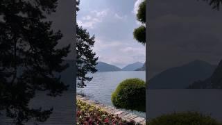 Switzerland #lake #switzerland #lugano #flowers #trees #view #sun #holiday #mountains #amazing #sky