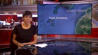 Anak Krakatoa warning + Sunda Strait damage (Indonesia) - BBC News - 24th December 2018