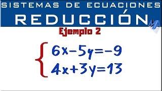 Sistemas de ecuaciones 2x2 | Método de Reducción - Eliminación | Ejemplo 2