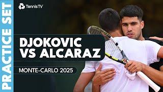 Novak Djokovic vs Carlos Alcaraz Practice Set | Monte-Carlo 2025 Highlights