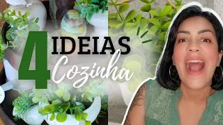 DIY | 4 IDEIAS PARA DECORAR A COZINHA | DECORAÇÃO FÁCIL E BARATA