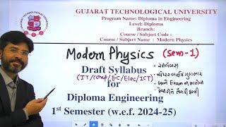 Diploma GTU Syllabus for 2024 | SEM1 | Modern Physics | NBParmarSir | FIRE PHYSICS