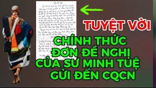 ĐƠN ĐỀN NGHỊ CỦA SƯ MINH TUỆ GỬI ĐẾN CQCN