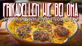 Frikadellen wie bei Oma mit super leckerer Pfefferrahmsauce #omasrezepte #kochen #rezeptidee #lecker