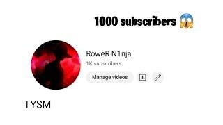 THANK YOU SO MUCH FOR 1000 SUBSCRIBERS ️
