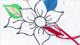 easy flower embroidery design - hand embroidery needle point art big flower embroidery pattern