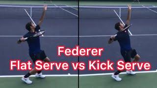 Roger Federer Flat Serve vs Kick Serve (Tennis Serve Comparison)