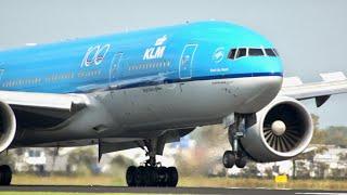 Heavy Aircraft arrival's at Polderbaan Schiphol Amsterdam Airport Boeing 777 787 747 767